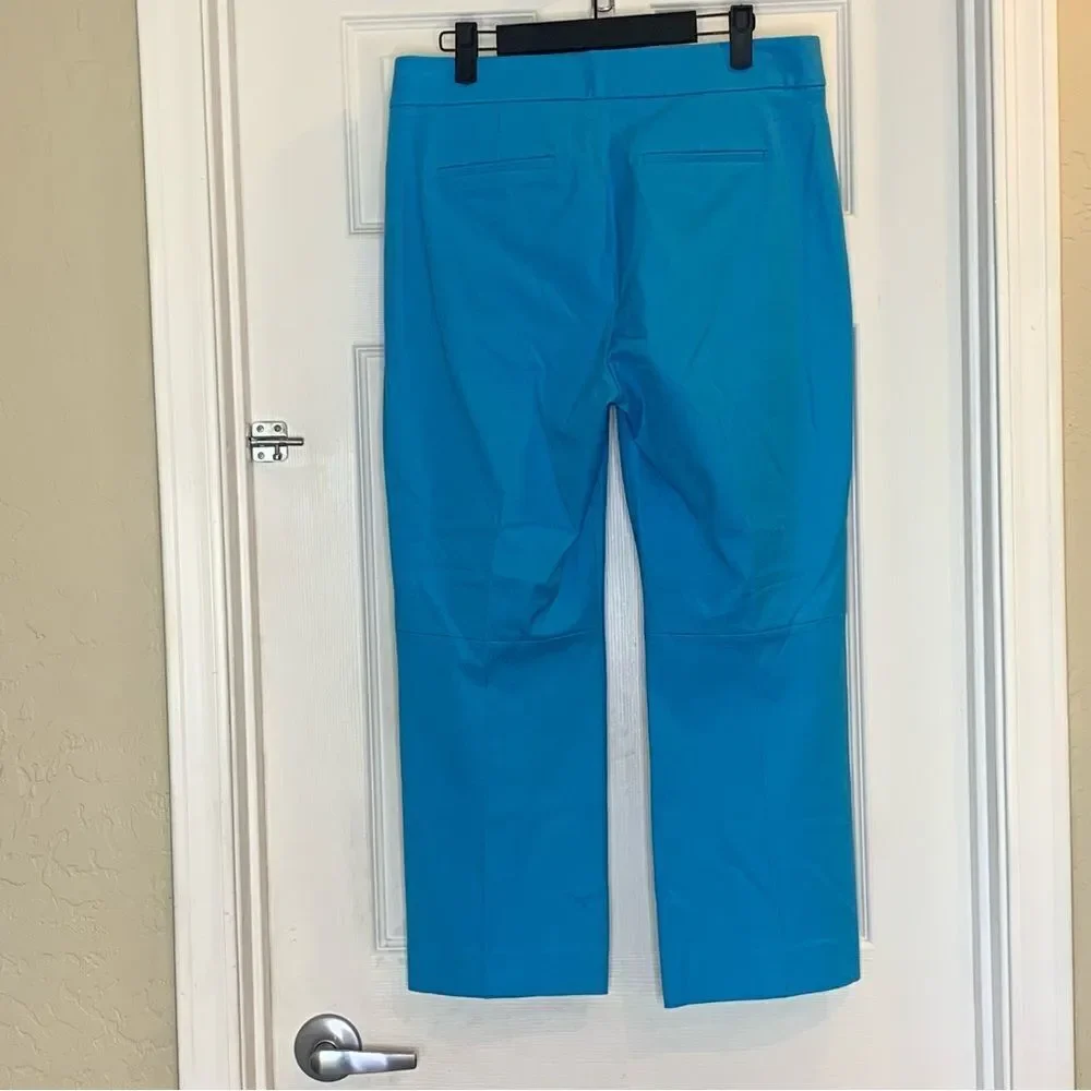 J Crew Hayden Kickout Crop Pant in Bi-Stretch Cotton Turquoise Size 8